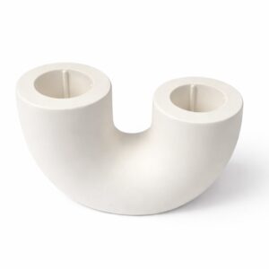 u form stabkerzenständer aus raysin | für 2 stabkerzen | moderne kerzenhalter | doppel kerzenständer | tafelkerzenständer | tischdekoration